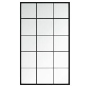 vidaXL sienas spogulis, melns, 100x60 cm, metāls
