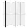 vidaXL 5-paneļu istabas aizslietnis, 250x200 cm, balts audums