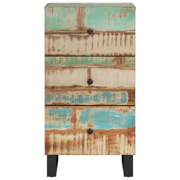 vidaXL kumode ar 3 atvilktnēm, 40x33,5x75 cm, pārstrādāts masīvkoks