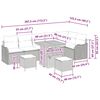 vidaXL Dārza dīvānu komplekts ar spilvenu ar uzglabā&scaron;anu 9 pcs Pelēka