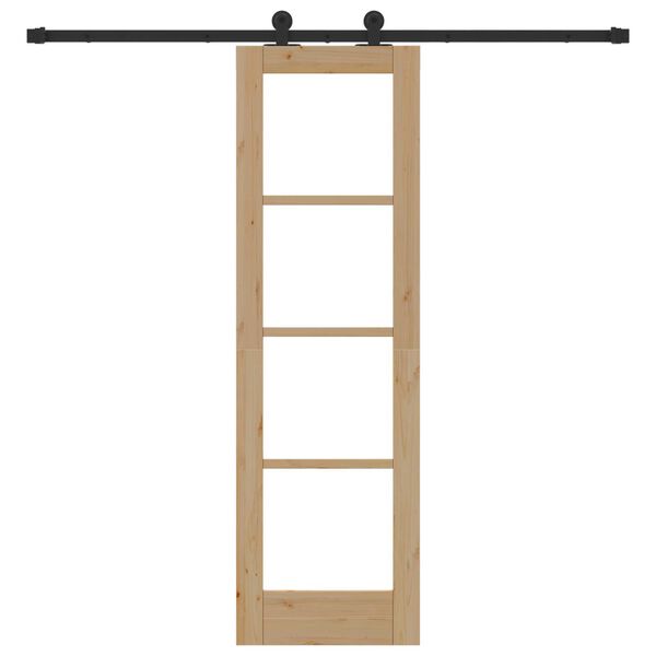 vidaXL Slīdo&scaron;ās durvis ORKDAL Dabīgs un melns 61 x 198,5 cm