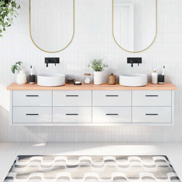 vidaXL vannasistabas letes virsma 220x40x(2-4)cm apstrādāts masīvkoks