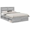 vidaXL Gultas rāmis Pelēks Sonoma 150 x 200 cm Ciets priedes koks