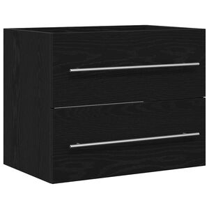 vidaXL izlietnes skapītis, melna ozola, 60x38,5x48cm inženierijas koks
