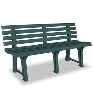 vidaXL dārza sols, 145,5 cm, plastmasa, zaļ&scaron;