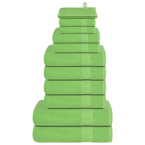 vidaXL 12 daļu dvieļu komplekts, FROGN, ābolu zaļ&scaron;, 360 g/m&sup2;