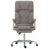 vidaXL biroja masāžas krēsls, atgāžams, pelēkbrūns audums