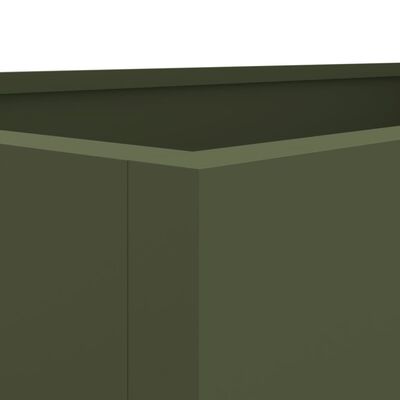 vidaXL puķu kaste, olīvzaļa, 62x47x46 cm, auksti velmēts tērauds