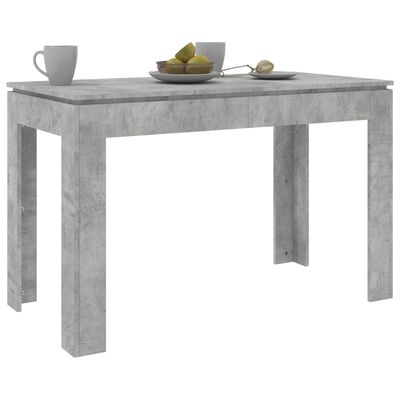 vidaXL virtuves galds, betona pelēks, 120x60x76 cm, skaidu plāksne