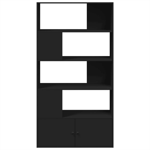 vidaXL grāmatplaukts, melns, 100x36x189 cm, inženierijas koks