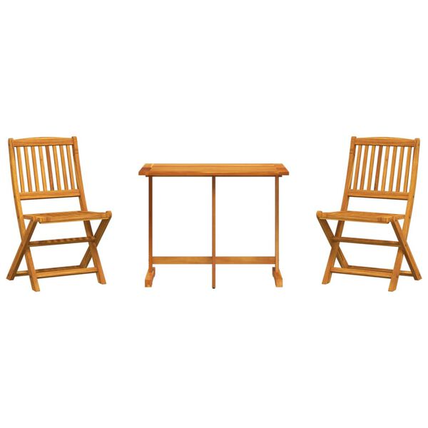 vidaXL 3-daļīgs dārza mēbeļu komplekts, saliekams, akācijas masīvkoks