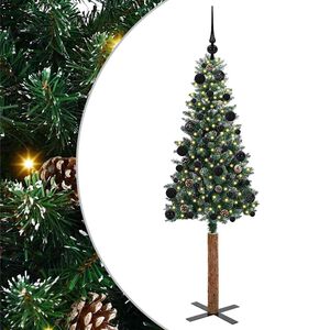 vidaXL Tievā Ziemassvētku Egle Zaļa 150 cm PVC un cietā priedes koks