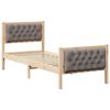 vidaXL Gultas rāmis Pelēkbrūna 75 x 190 cm Ciets priedes koks