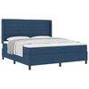vidaXL Kastītes atsperu gulta ar spilvenu Zila 200 x 180 cm audums