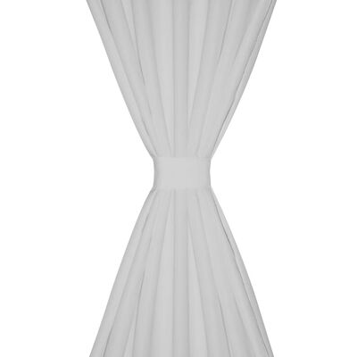 Aizkari ar cilpām, 140x225 cm, 2 gab., balti, smalks satīns