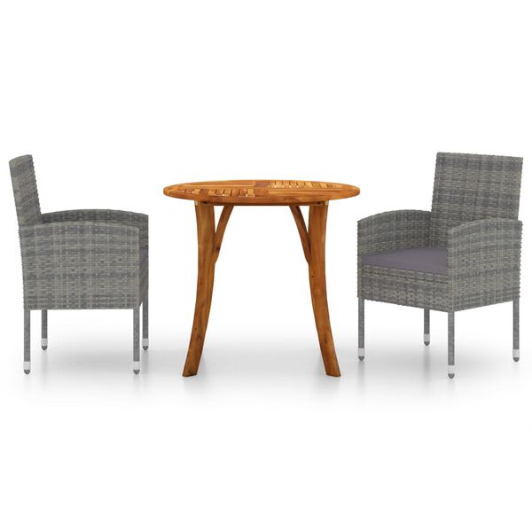 vidaXL 3-daļīgs dārza mēbeļu komplekts, antracītpelēks