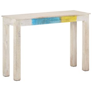 vidaXL konsoles galdiņ&scaron;, balts, 115x35x77 cm, neapstrādāts mango koks