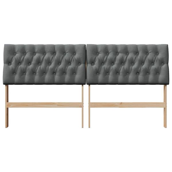 vidaXL Mīkstināts gultas galvgalis Tum&scaron;i pelēks 180 cm