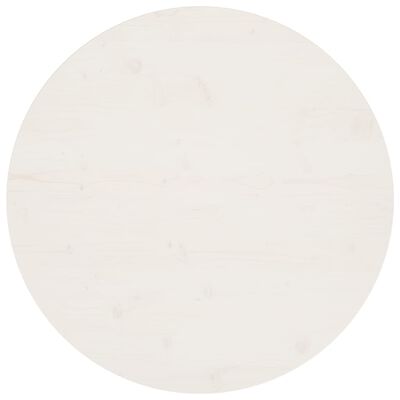 vidaXL galda virsma, balta, Ø80x2,5 cm, priedes masīvkoks
