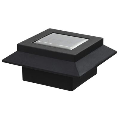 vidaXL āra solārās lampas, 12 gab., 12 cm, LED, kvadrāta forma, melnas