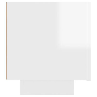 vidaXL naktsskapītis, 100x35x40 cm, spīdīgi balts, skaidu plāksne