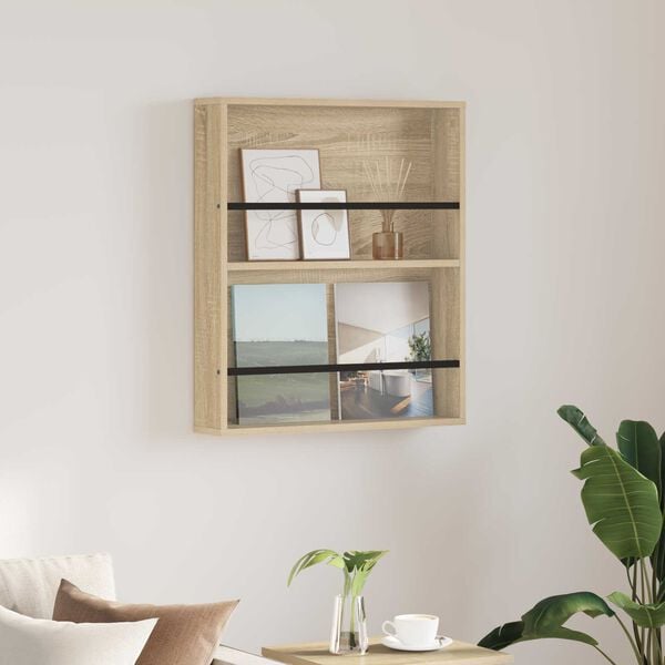 vidaXL Žurnālu statīvs Sonoma ozols 60 x 12 x 70 cm Inženierijas koks