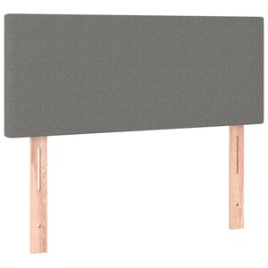vidaXL gultas galvgalis, 100x5x78/88 cm, tum&scaron;i pelēks audums