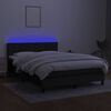 vidaXL atsperu gulta ar matraci, LED, melns audums, 140x190 cm