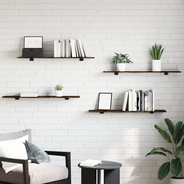 vidaXL sienas plaukti, 4 gab., koka, 100x20x1,5 cm, inženierijas koks