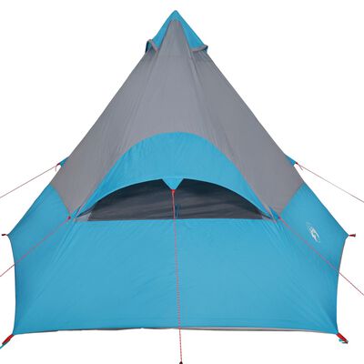 vidaXL kempinga telts, tipi, 7 personām, zila, ūdensnecaurlaidīga