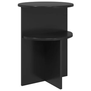 vidaXL Sānu galds Melns ozols &Oslash; 39,5 x 55 cm Inženierijas koks