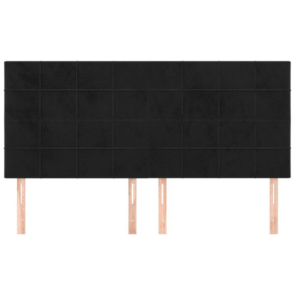 vidaXL galvgalis, melns, 180x5x118/128 cm, samts