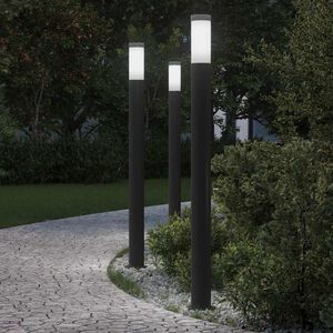 vidaXL stabveida gaismekļi, 3 gab., 110 cm, nerūsējo&scaron;ais tērauds, IP44