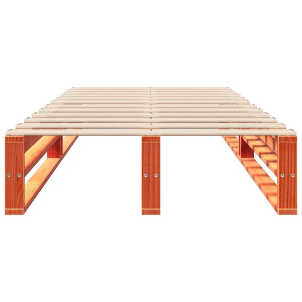 vidaXL gulta bez matrača, vaska brūna, 100x200 cm, priedes masīvkoks