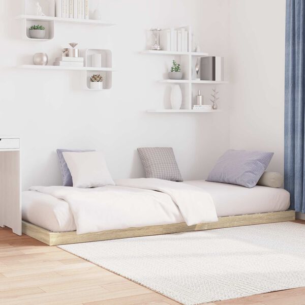 vidaXL Grīdas gultas rāmis Sonoma 100 x 200 cm Inženierijas koks