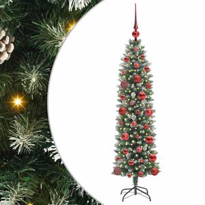 vidaXL Mākslīgs slaids Ziemassvētku koks Zaļ&scaron; un balts 120 cm