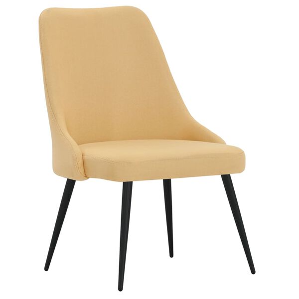 vidaXL virtuves krēsli, 6 gab., dzeltens audums