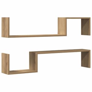 vidaXL sienas plaukti 2 gab amatnieka 100x15x20 cm inženierijas koks