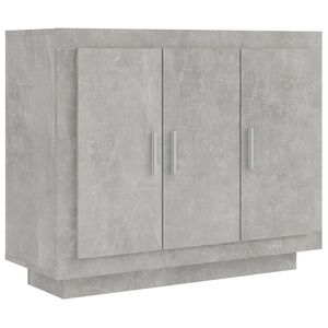 vidaXL kumode, betona pelēka, 92x35x75 cm, inženierijas koks