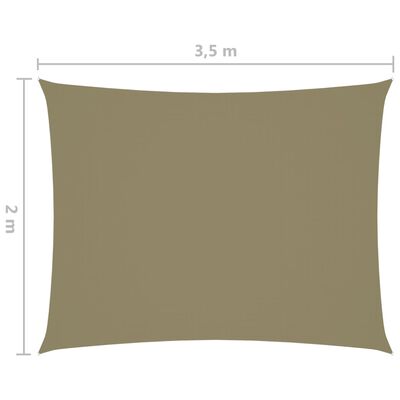 vidaXL saulessargs, taisnstūra forma, 2x3,5 m, bēšs oksforda audums