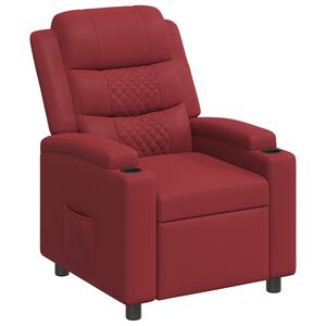 vidaXL Atzveltnes krēsls Vīna sarkans 75 x 93 x 98 cm Audums