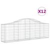 vidaXL arkveida gabiona grozi, 12 gb., 200x30x60/80 cm, cinkota dzelzs