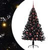 vidaXL Mākslīgais LED Ziemassvētku eglīte Melna 150 cm PVC
