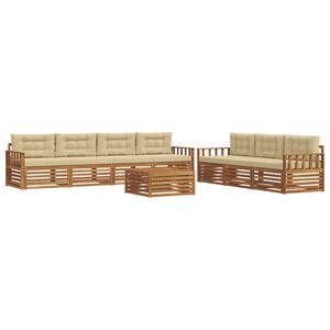 vidaXL Āra dīvānu komplekts ar spilvenu 8 pcs Dabisks un bē&scaron;s