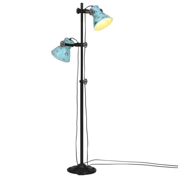 vidaXL grīdas lampa, 25 W, bružāti zila, 25x25x90/140 cm E27