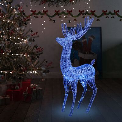 vidaXL Ziemassvētku dekorācija, ziemeļbrieži, 250 LED, 180 cm, zili