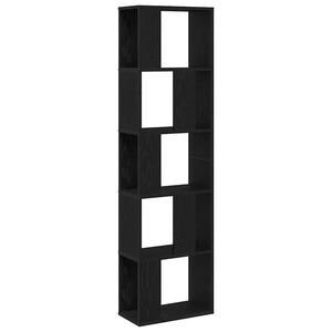 vidaXL Grāmatu skapis 5.0 līmeņi 45 x 23,5 x 162,5 cm Melns ozolkoks
