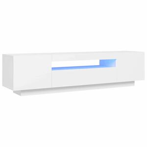 vidaXL TV galdiņ&scaron; ar LED apgaismojumu, 160x35x40 cm, balts