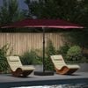 vidaXL Dārza parasols Bordo sarkans 385 x 209 x 244 cm Poliesters