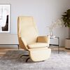 vidaXL atpūtas krēsls ar kāju balstu, krēmbalts samts